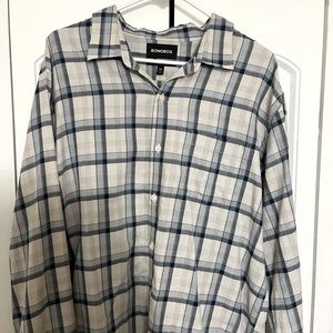 Bonobos blue and white flannel, XXL slim fit